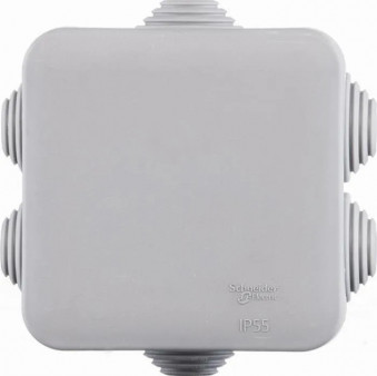 Коробка распаячная 70х70, гл.40, 6 вх., IP55, Schneider Electric