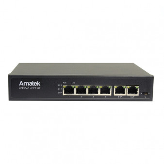 AN-S6P4D с HiPoE Amatek Сетевой коммутатор 6-портовый