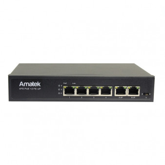 AN-S6P4D с HiPoE Amatek Сетевой коммутатор 6-портовый (80Вт)