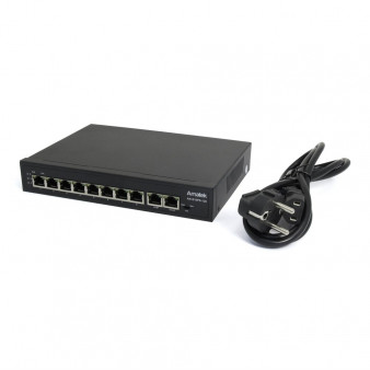 AN-S10P8-120 Amatek Коммутатор 10-портовый 100 Мбит/с L2 с HiPoE/PoE+ до 120Вт