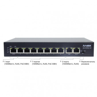 AN-S10P8G-120 Amatek Коммутатор на 10 портов c HiPoE