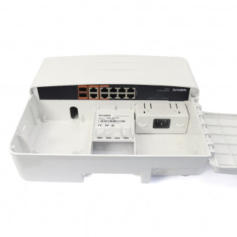 APN-SXG12P8 Amatek Уличный 12-портовый уличный коммутатор HiPoE/PoE+ до 120Вт