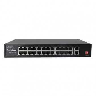 AN-S26P24A Amatek Коммутатор 26-портовый  с PoE+ до 300Вт