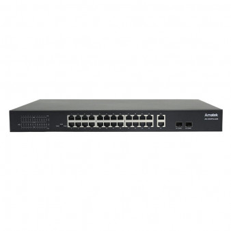 AN-S26P24-400 c HiPoE Amatek 26-портовый 100/1000 Мбит/с коммутатор с HiPoE/PoE+ до 400Вт