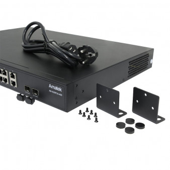 AN-S26P24-400 c HiPoE Amatek 26-портовый 100/1000 Мбит/с коммутатор с HiPoE/PoE+ до 400Вт