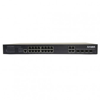 AN-SGM20P16A Amatek 20-портовый гигабитный управляемый L2+ коммутатор с PoE до 300Вт