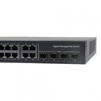 AN-SM28P24 Amatek 28-портовый гигабитный управляемый коммутатор с PoE до 400Вт