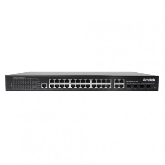 AN-SGM28P24-400 Amatek 28-портовый гигабитный управляемый L2 коммутатор с PoE до 400Вт