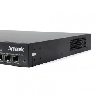 AN-SGM28P24-400 Amatek 28-портовый гигабитный управляемый L2 коммутатор с PoE до 400Вт