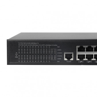 AN-SGM28P24-400 Amatek 28-портовый гигабитный управляемый L2 коммутатор с PoE до 400Вт