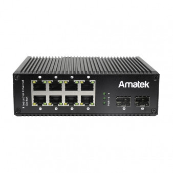 AN-SXG10P8B Amatek Коммутатор промышленный 10-портовый гигабитный с HiPoE до 480Вт