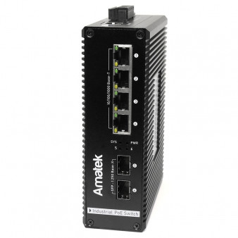 AN-SXGM6P4A Amatek Коммутатор промышленный 6-портовый управляемый гигабитный с PoE+ до 120Вт