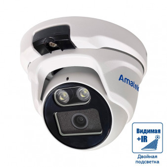 AC-IDV402MFSX (2.8) Amatek Купольная антивандальная IP видеокамера, объектив 2.8мм, 4Мп, Ик, POE, встроенный микрофон, microSD