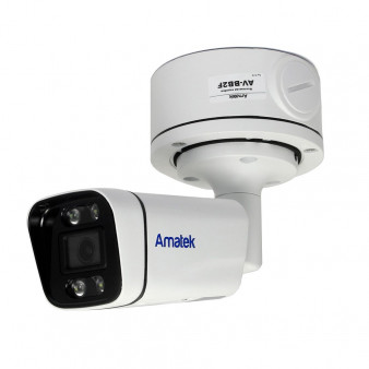 AC-IS502MFSX  (2.8) Full Color Amatek Уличная цилиндрическая IP камера, объектив 2.8 мм, ИК, POE, 5 Мп, встроенный микрофон, microSD, FULL COLOR