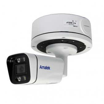 AC-IS502MFSX  (2.8) Full Color Amatek Уличная цилиндрическая IP камера, объектив 2.8 мм, ИК, POE, 5 Мп, встроенный микрофон, microSD, FULL COLOR