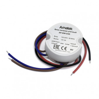 AP-DW12/20R Amatek Блок питания 12В/2А, стабилизированный