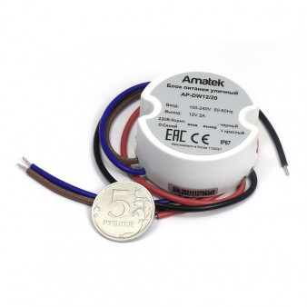 AP-DW12/20R Amatek Блок питания 12В/2А, стабилизированный