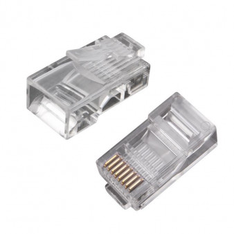 Коннектор RJ-45 8P-8C CAT5e ELETEC, Profi Line, для одножильного и многожильного кабеля (RJ-45 8P-8C CAT5e+)